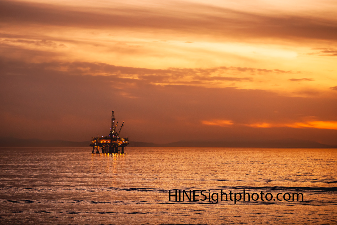 Roughneck's Sunset at Oil Rig Eva